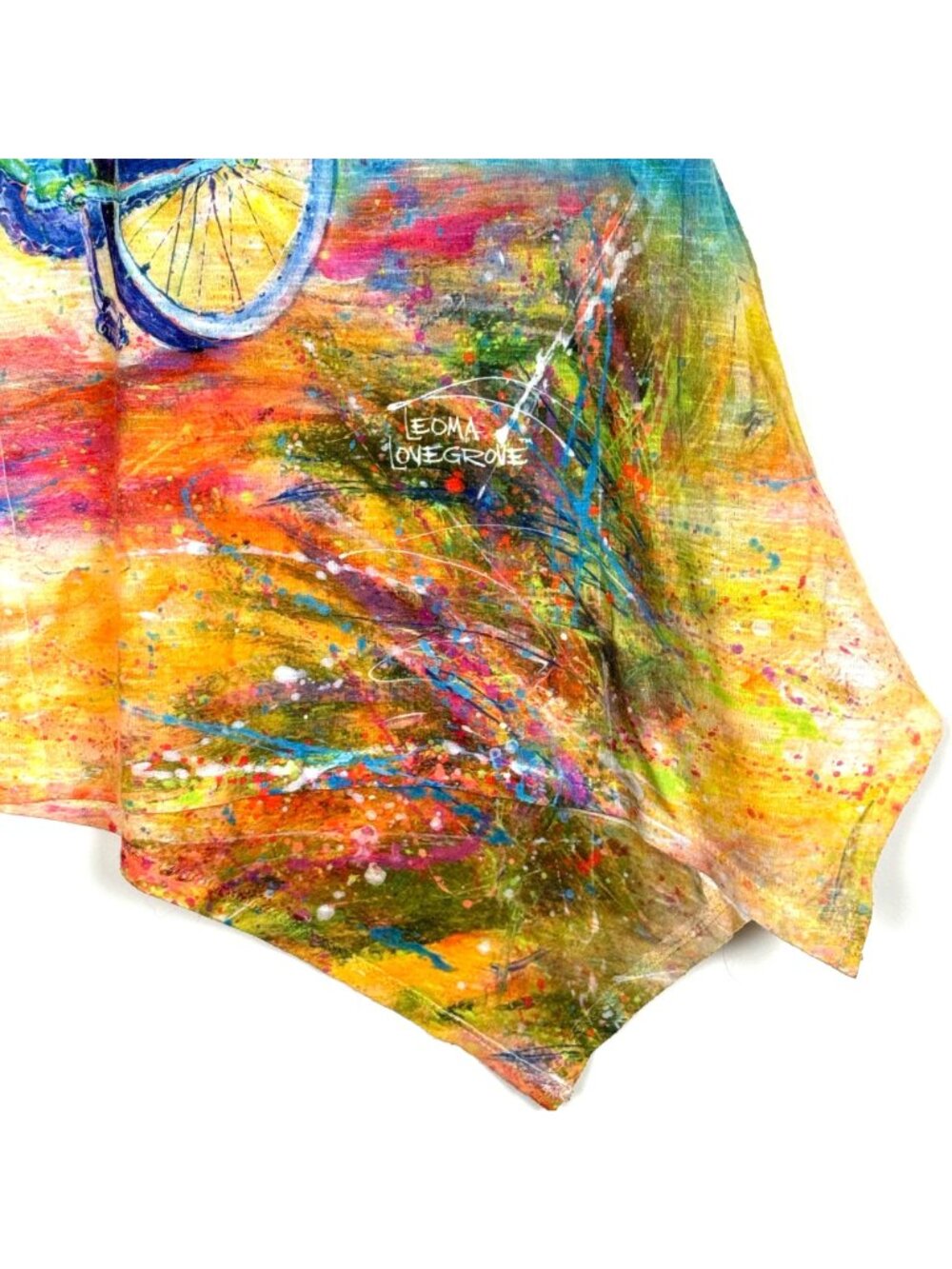 Leoma Lovegrove Women’s Artsy Short Sleeve Top Large Bike Beach Floral Colorful - Picture 9 of 10